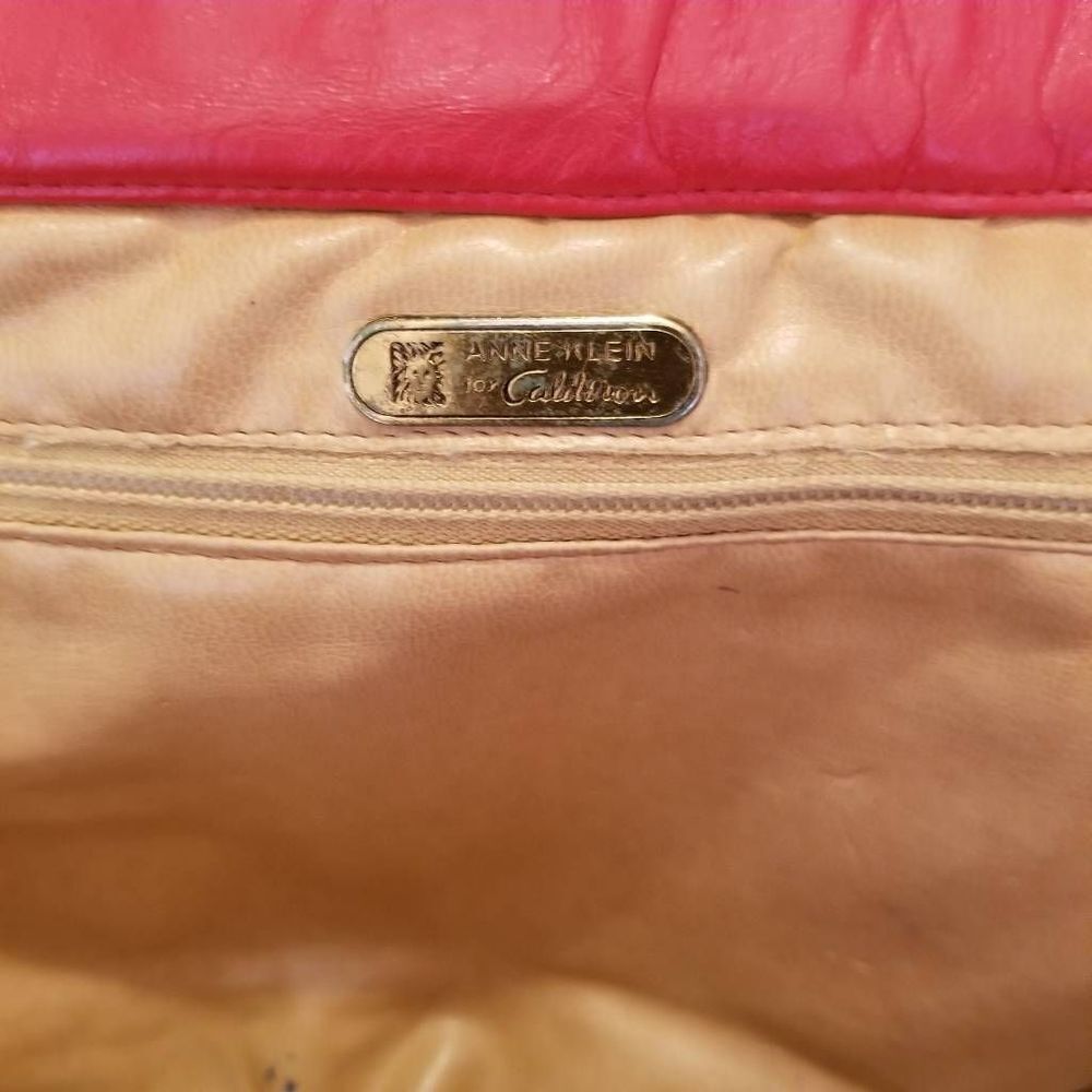 Anne Klein for Calderon Red Leather Purse Clutch - Picture 8 of 10